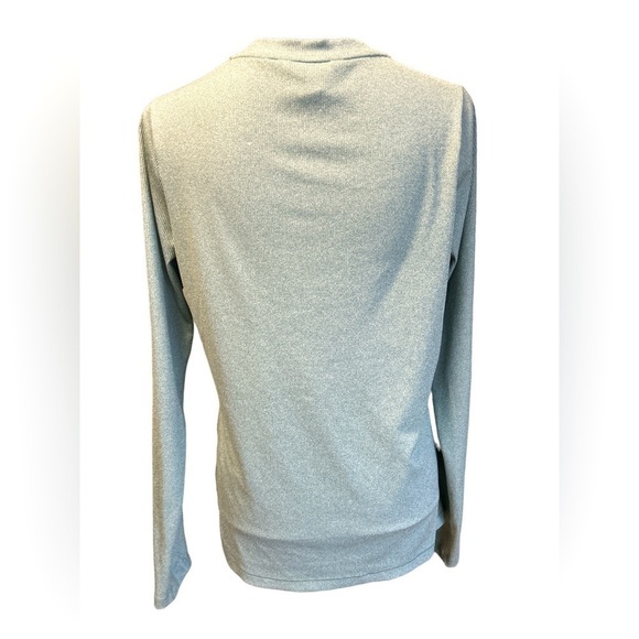 Athleta Uptempo Ribbed Henley Top Size Large Gray Green - Picture 6 of 10